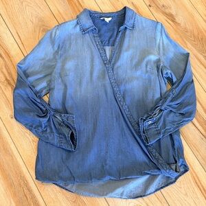 Casual Blue Denim Blouse